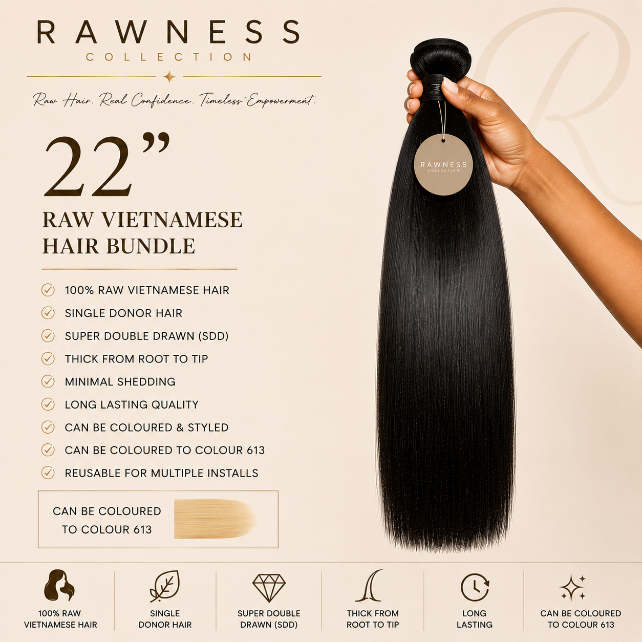 100% Raw Vietnamese Super Double Drawn Bundles