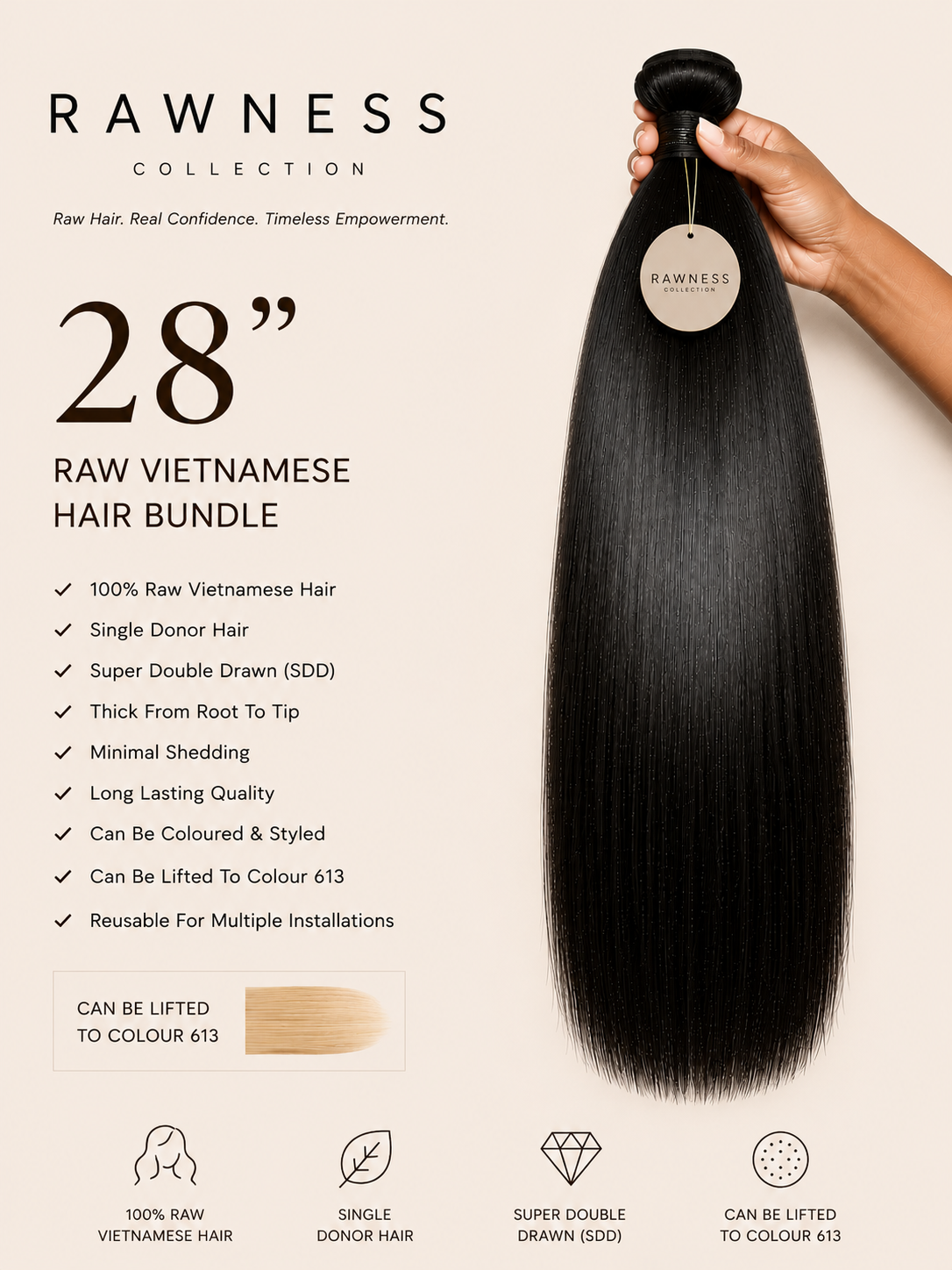100% Raw Vietnamese Super Double Drawn Bundles