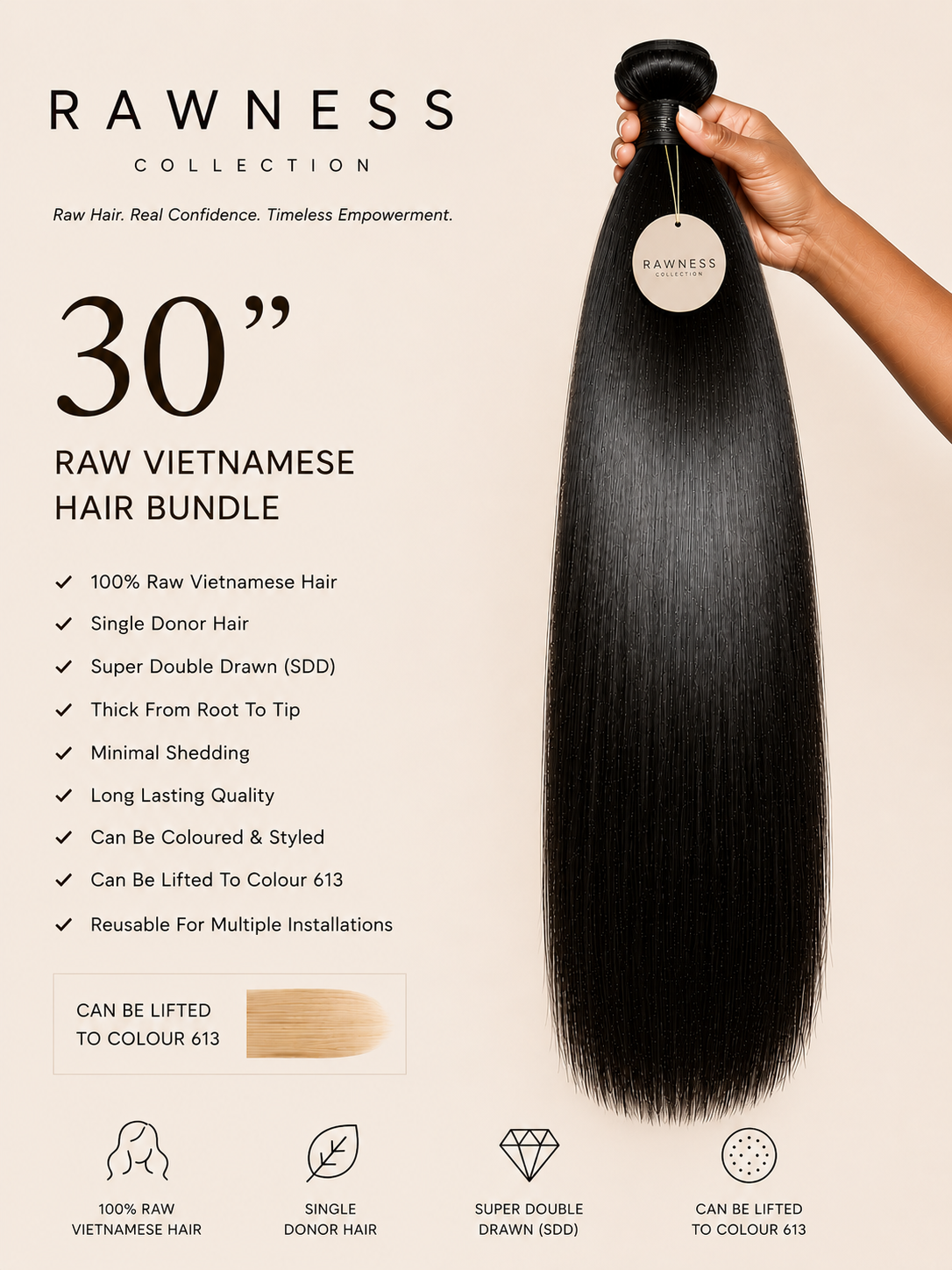 100% Raw Vietnamese Super Double Drawn Bundles