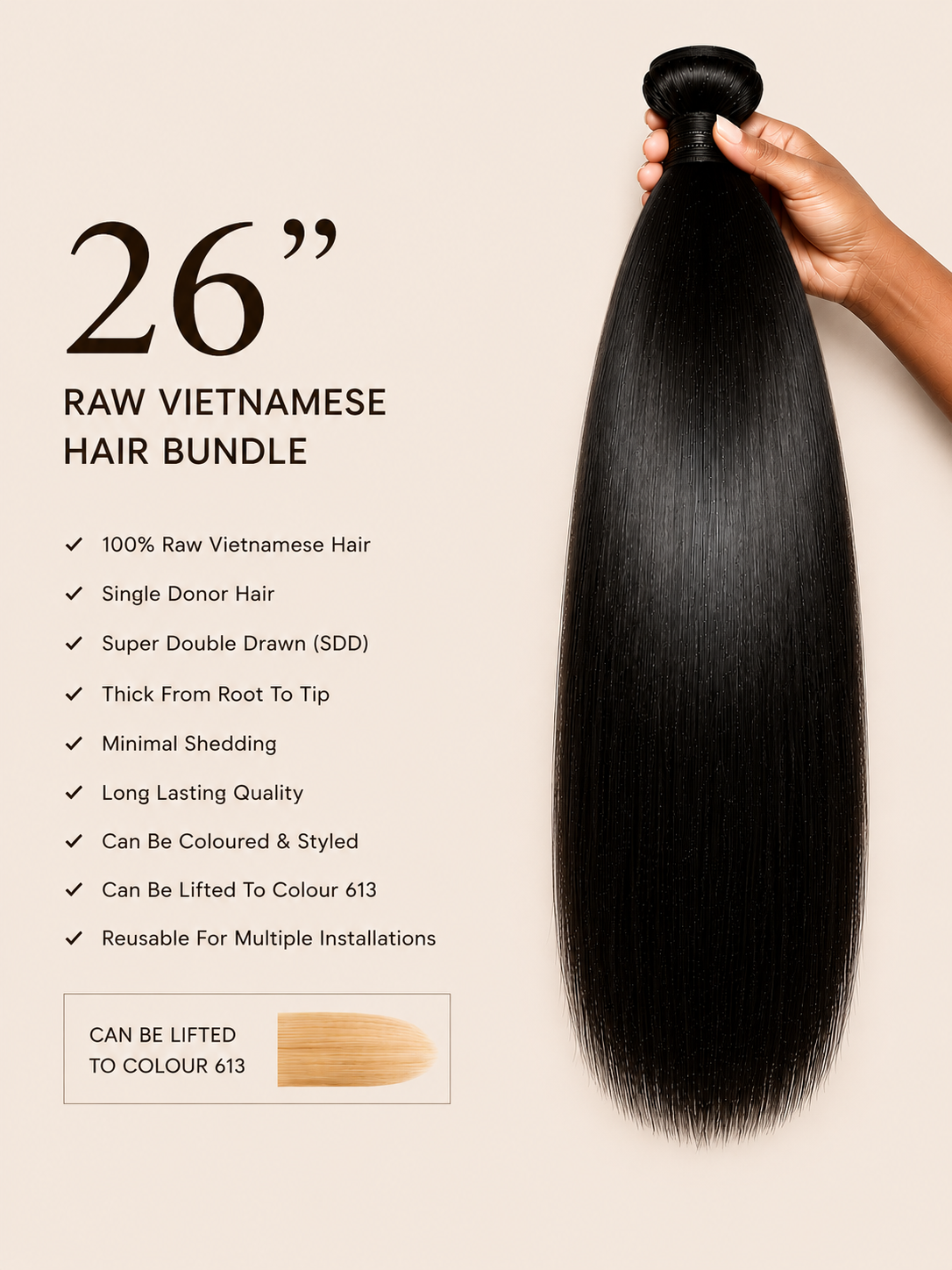 100% Raw Vietnamese Super Double Drawn Bundles